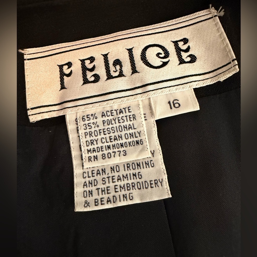 Felice women’s Elegant Black Blazer with Gold Detailing size 16 - Picture 6 of 7